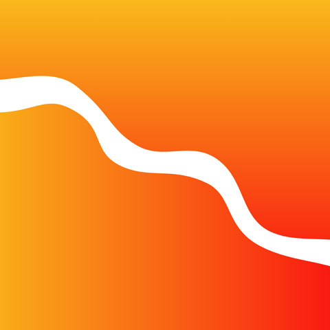 orange curvy gradient diagonal dividers