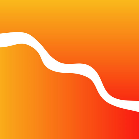 orange curvy gradient diagonal dividers